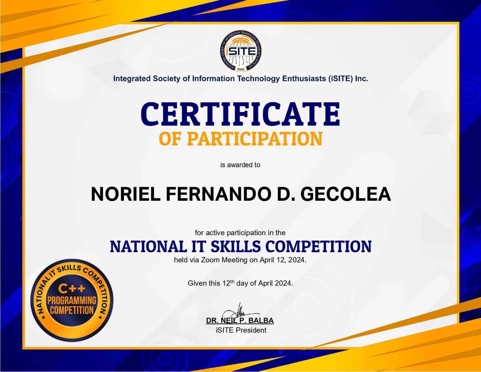 ISITE NATIONAL COMPETITION